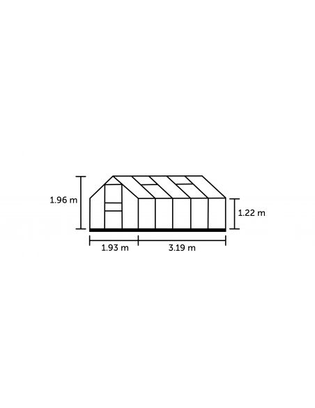 HALLS - Serre de jardin Popular 6.2 m² en verre 3 mm - Vert