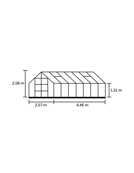 HALLS - Serre de jardin Magnum 11.5 m² en verre trempé 3 mm 