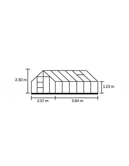 HALLS - Serre de jardin Universal 9.9 m² en verre trempé 3 mm