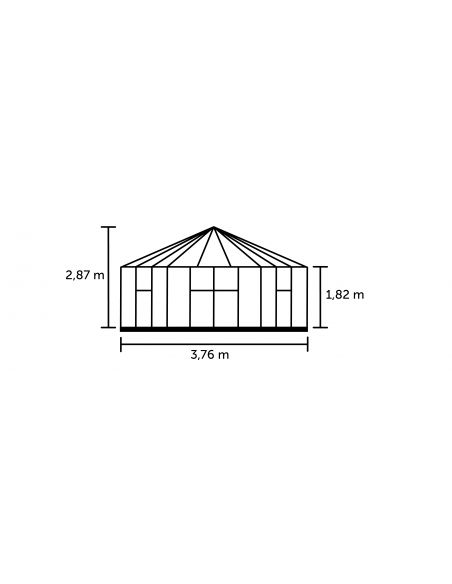 HALLS - Serre véranda Atrium 9 m² verre trempé 3 mm - Vert