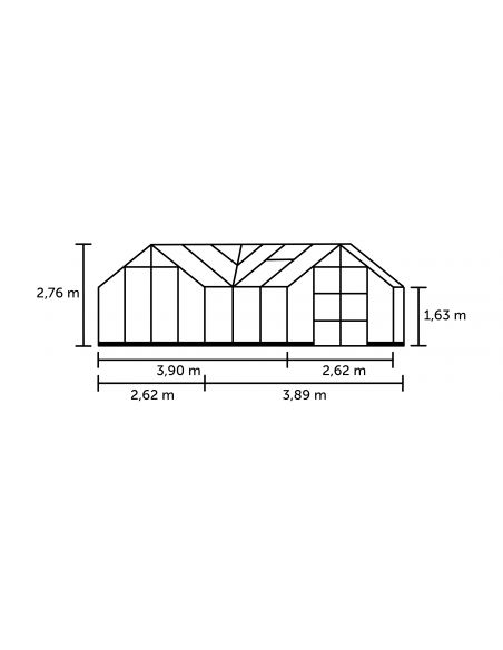 HALLS - Orangerie Garden Room 12.9 m² verre trempé 3 mm - Noir 