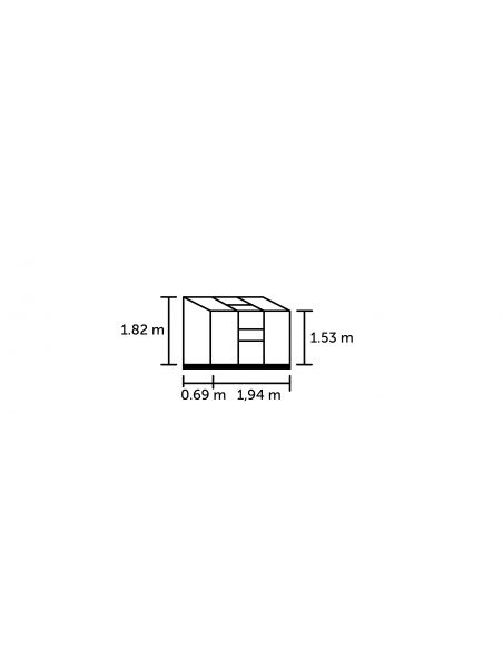 HALLS - Serre adossée Altan 3 1.3 m² polycarbonate 4 mm - Noir