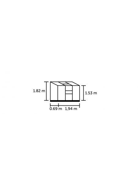 HALLS - Serre adossée Altan 3 1.3 m² polycarbonate 4 mm 