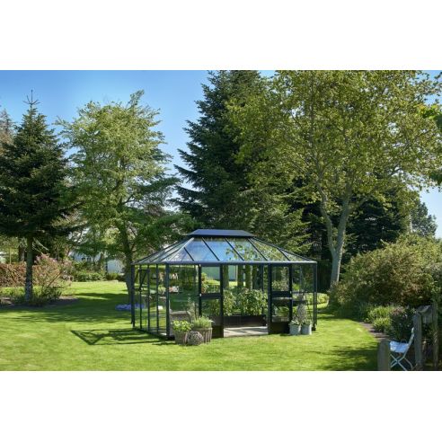 JULIANA - Serre de jardin grand Oase 13 m² verre trempé - Anthracite