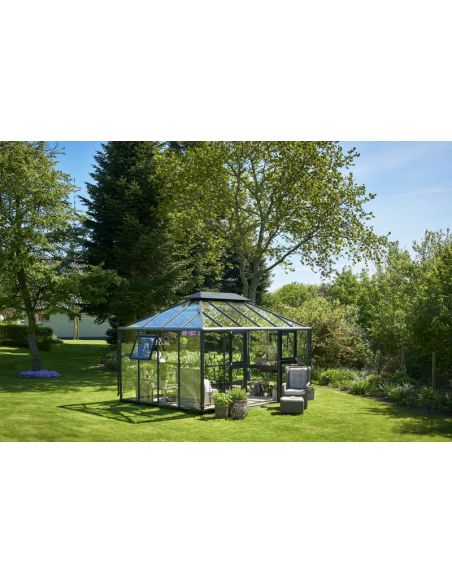 JULIANA - Serre de jardin grand Oase 13 m² verre trempé - Anthracite