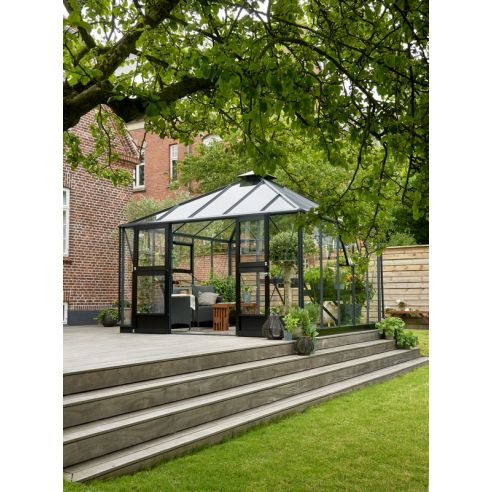 JULIANA - Serre de jardin Oase 13.5 m² en verre trempé - Anthracite