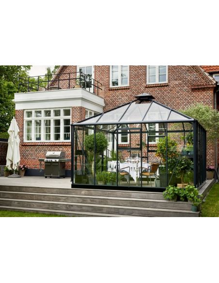 JULIANA - Serre de jardin Oase 13.5 m² en verre trempé - Anthracite