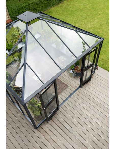 JULIANA - Serre de jardin Oase 13.5 m² en verre trempé - Anthracite