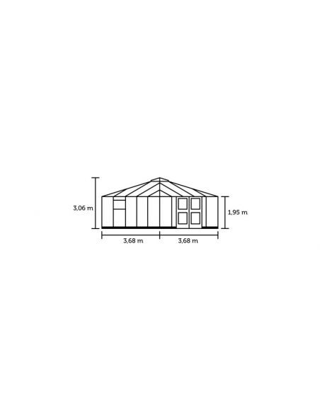 JULIANA - Serre de jardin Oase 13.5 m² en verre trempé - Anthracite