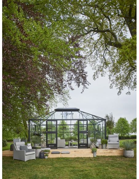 JULIANA - Serre de jardin grand Oase 18 m² verre trempé - Anthracite