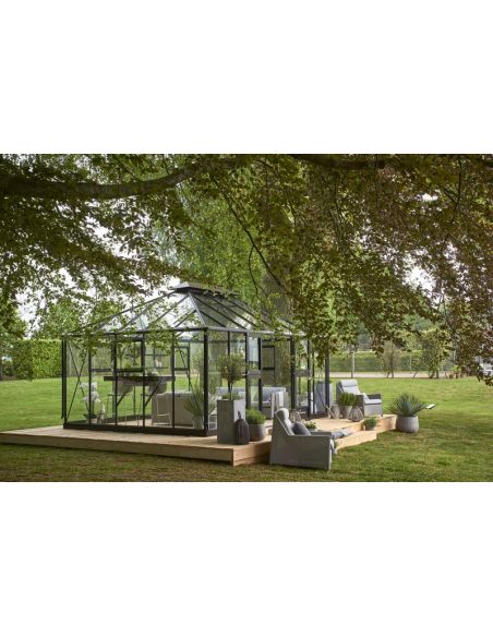 JULIANA - Serre de jardin grand Oase 18 m² verre trempé - Anthracite