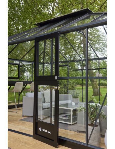 JULIANA - Serre de jardin grand Oase 18 m² verre trempé - Anthracite