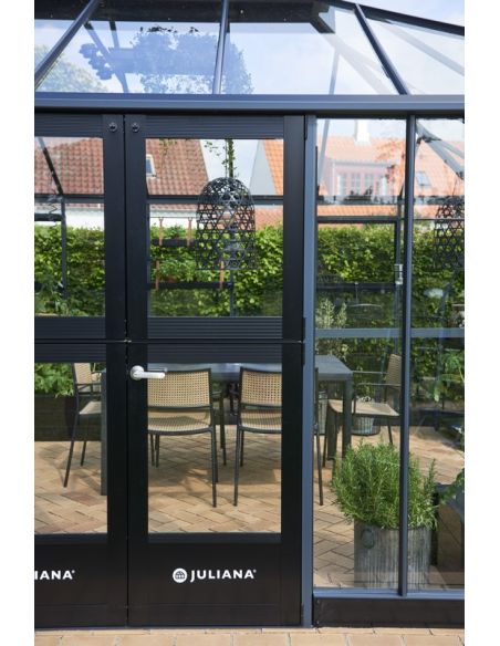 JULIANA - Serre de jardin grand Oase 18 m² verre trempé - Anthracite