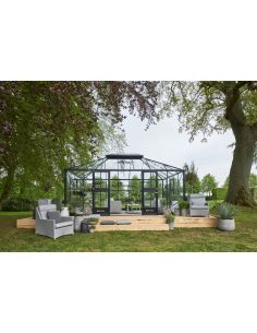 JULIANA - Serre de jardin grand Oase 18 m² verre trempé - Anthracite