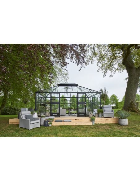 JULIANA - Serre de jardin grand Oase 18 m² verre trempé - Anthracite