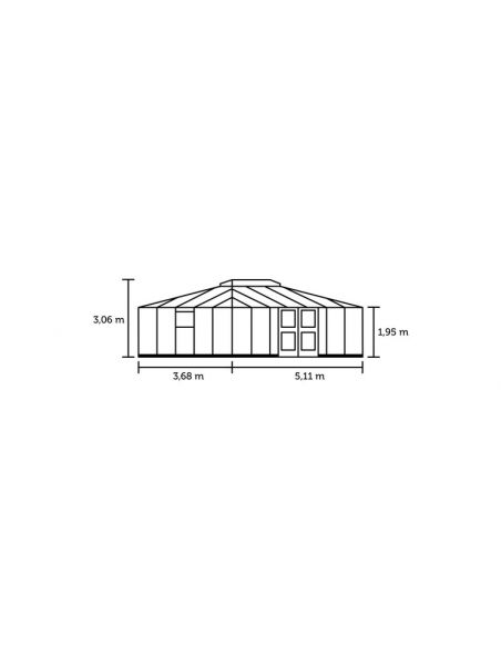 JULIANA - Serre de jardin grand Oase 18 m² verre trempé - Anthracite