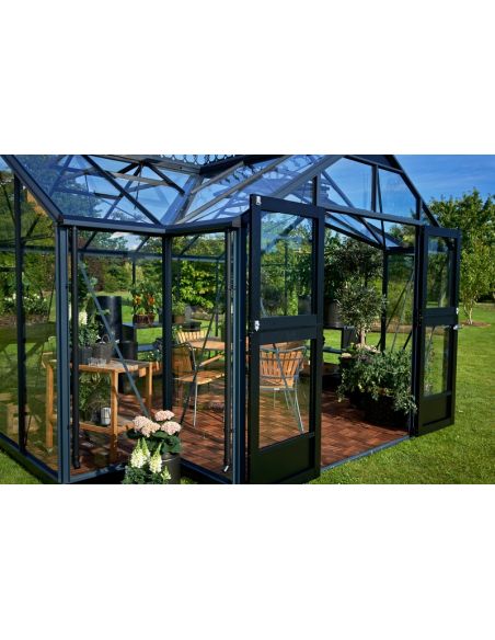 JULIANA Orangerie 15.2 m² anthracite en verre trempé sécurit