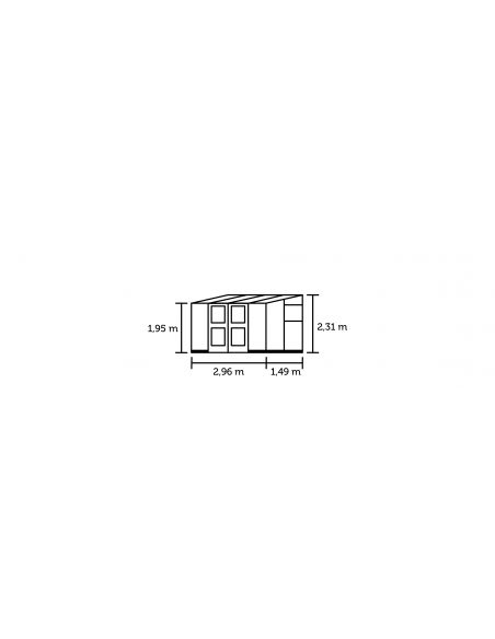 JULIANA - Serre de jardin véranda murale verre trempé 4.4 m² - Aluminium naturel