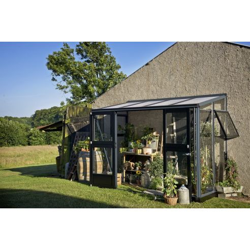 JULIANA - Serre de jardin véranda murale verre trempé 4.4 m² - Aluminium anthracite