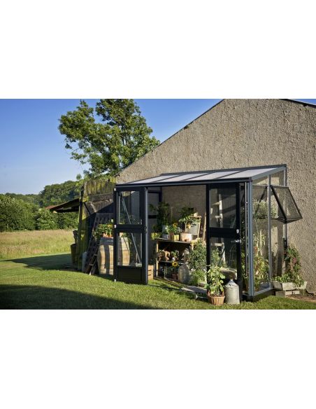 JULIANA - Serre de jardin véranda murale verre trempé 4.4 m² - Aluminium anthracite