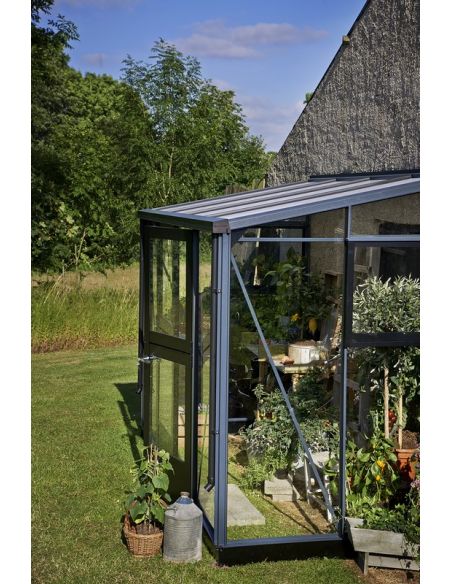 JULIANA - Serre de jardin véranda murale verre trempé 4.4 m² - Aluminium anthracite