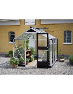 JULIANA - Serre de jardin Compact verre trempé 5 m² - Aluminium naturel