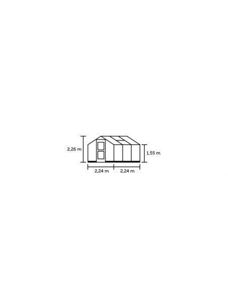 JULIANA - Serre de jardin Compact verre trempé 5 m² - Aluminium naturel