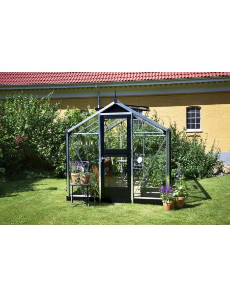 JULIANA - Serre de jardin Compact verre trempé 6.6 m² - Aluminium naturel