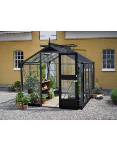 JULIANA - Serre de jardin Compact verre trempé 6.6 m² - Aluminium anthracite