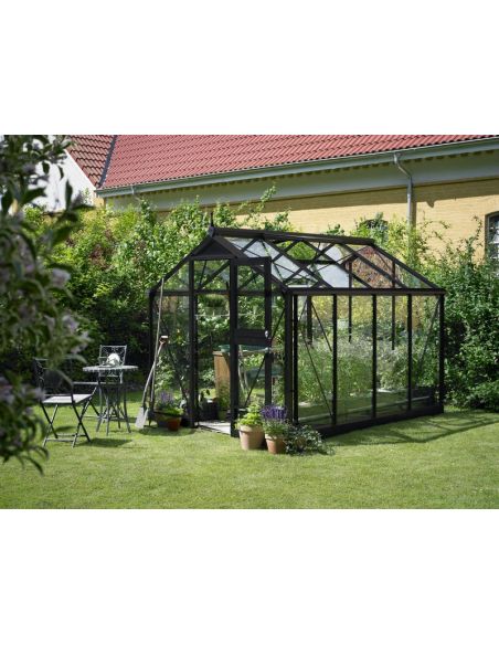 JULIANA - Serre de jardin Compact verre trempé 6.6 m² - Aluminium anthracite