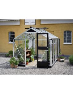 JULIANA - Serre de jardin Compact verre trempé 8.2 m² - Aluminium naturel
