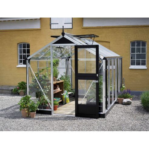 JULIANA - Serre de jardin Compact verre trempé 8.2 m² - Aluminium naturel