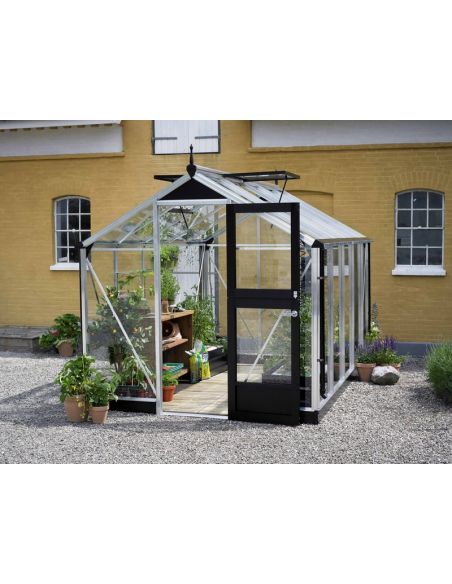 JULIANA - Serre de jardin Compact verre trempé 8.2 m² - Aluminium naturel