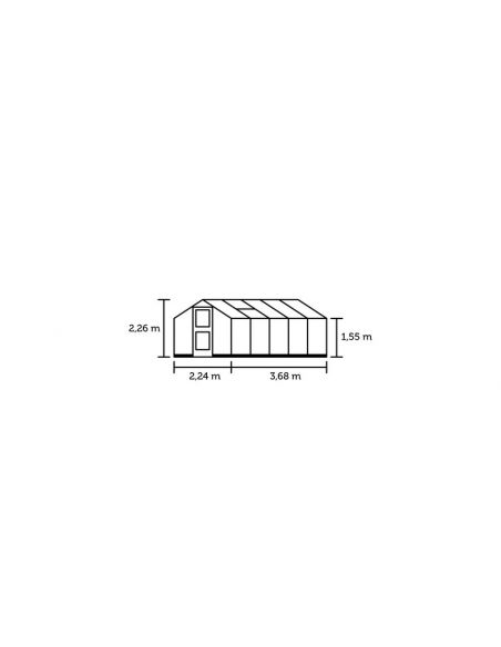 JULIANA - Serre de jardin Compact verre trempé 8.2 m² - Aluminium naturel