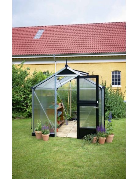 JULIANA - Serre Compact polycarbonate 10mm 6.6 m² - Aluminium naturel