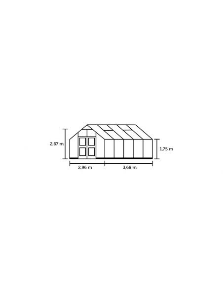 JULIANA - Serre Premium en verre trempé 3 mm 10.9 m² - Aluminium naturel