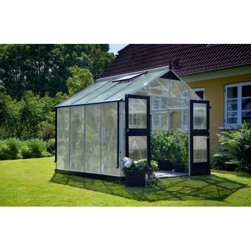 JULIANA - Serre Premium en polycarbonate 10 mm 8.8 m² - Aluminium naturel