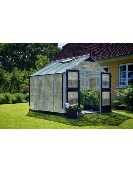 JULIANA - Serre Premium en polycarbonate 10 mm 8.8 m² - Aluminium naturel