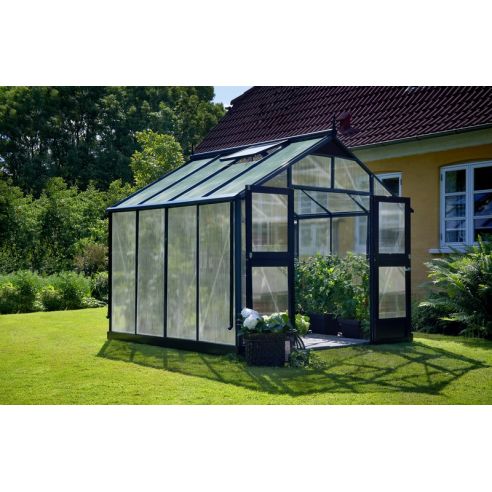 JULIANA - Serre Premium en polycarbonate 10 mm 8.8 m² - Aluminium anthracite