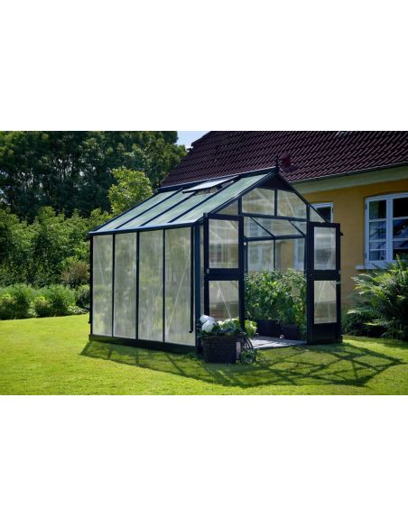 JULIANA - Serre Premium en polycarbonate 10 mm 8.8 m² - Aluminium anthracite