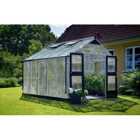 JULIANA - Serre Premium en polycarbonate 10 mm 10.9 m² - Aluminium naturel