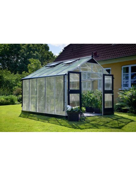 JULIANA - Serre Premium en polycarbonate 10 mm 10.9 m² - Aluminium naturel