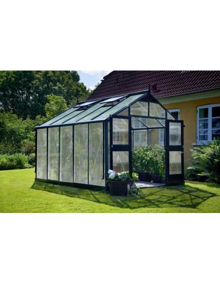 JULIANA - Serre Premium en polycarbonate 10 mm 10.9 m² - Aluminium anthracite