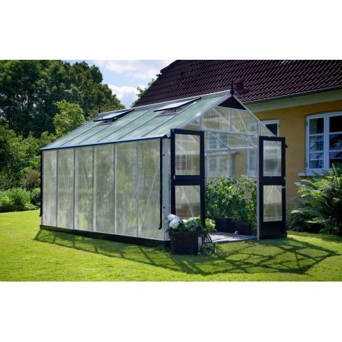 JULIANA - Serre Premium en polycarbonate 10 mm 13 m² - Aluminium naturel