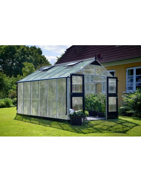 JULIANA - Serre Premium en polycarbonate 10 mm 13 m² - Aluminium naturel