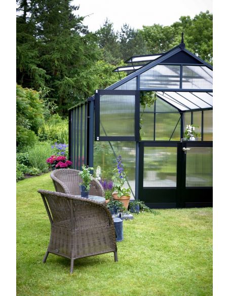 JULIANA - Serre Premium en polycarbonate 10 mm 13 m² - Aluminium anthracite