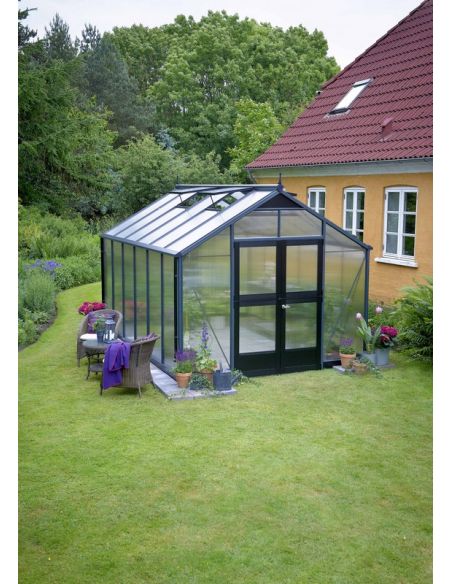 JULIANA - Serre Premium en polycarbonate 10 mm 13 m² - Aluminium anthracite