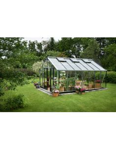 JULIANA - Serre de jardin Gartner verre trempé - 16.2 à 21.4 m² - Aluminium naturel