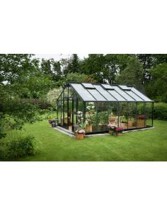 JULIANA - Serre de jardin Gartner verre trempé - 16.2 à 21.4 m² - Aluminium anthracite