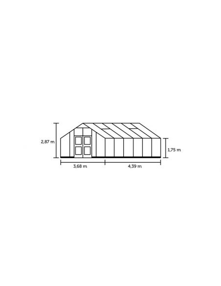 JULIANA - Serre de jardin Gartner verre trempé - 16.2 à 21.4 m² - Aluminium naturel